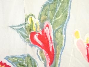 アンティーク　錦紗花模様着物